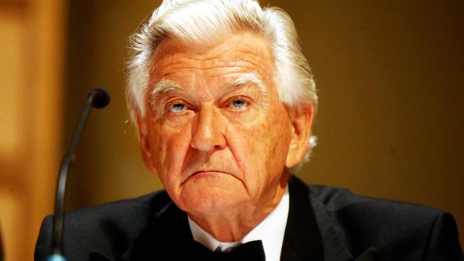 Former prime minister Bob Hawke copped a serve from the palace over planned changes to the citizenship pledge. Picture: Sam Mooy