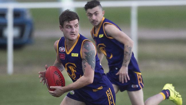 Premiership player Corey McCawley has stuck with Jacana. Picture: Rob Leeson