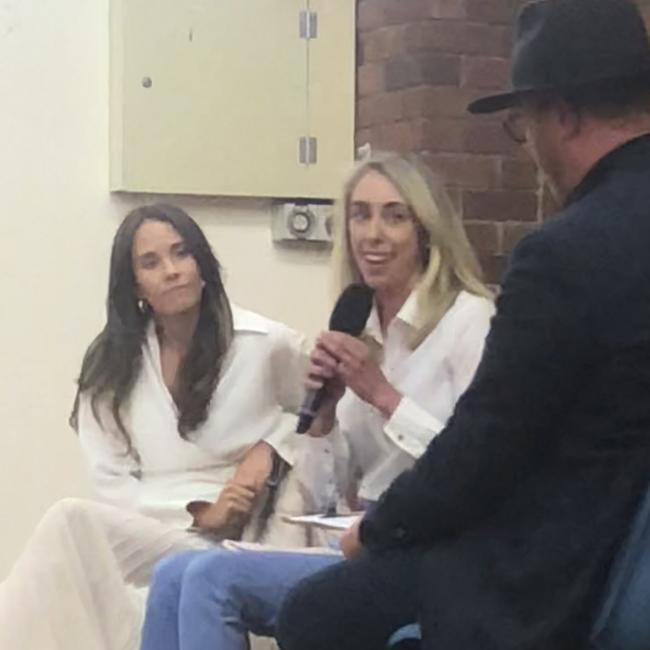 Independent, Jacqui Scruby (left) and Liberal, Georgia Ryburn (right) at the public forum hosted by Beaches Covered magazine publisher John Vickery.