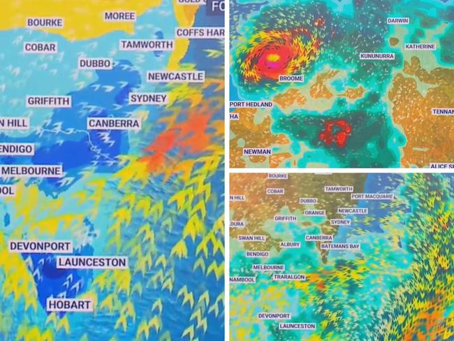 Wet, cold and windy conditions are due over Easter. Picture: Sky News Weather