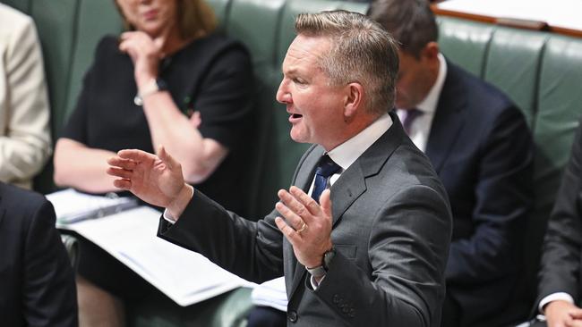 Minister for Climate Change and Energy Chris Bowen during Question Time at Parliament House in Canberra. Picture: NCA NewsWire/Martin Ollman