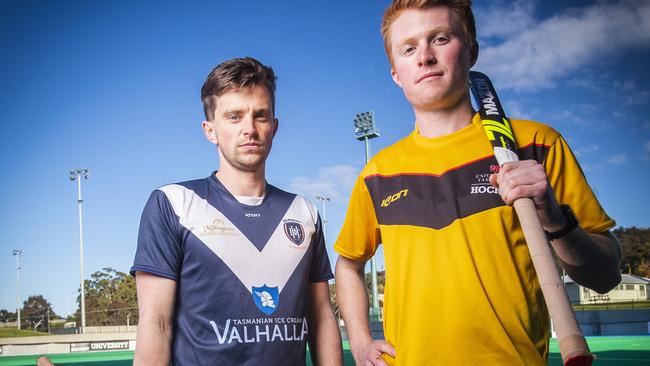 Derwent's Josh Mardell and Uni's Josh Brooks will play each other for a spot in the Premier League grand final this weekend. Picture: LUKE BOWDEN