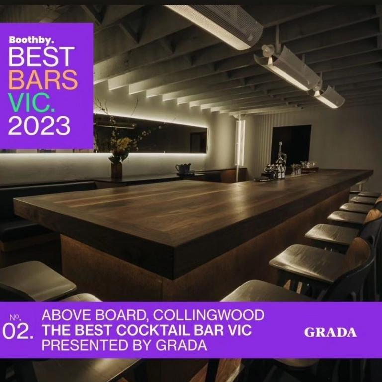 Above Board, located in Collingwood, is super intimate with 16 seats. It also came second in the Best Bars Victoria list in 2023. Picture: Instagram/Aboveboardbarmelb