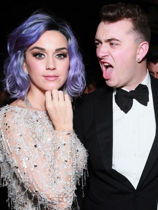 MUST CREDIT SPLASH WEB RIGHTS ONLY Universal Music Group 2015 Grammy After Party presented by America Airlines and Citi held at The Ace Hotel on Sunday, Feb 8, 2015, in Los Angeles. Pictured: Katy Perry, Sam Smith, Lucian Grainge Ref: SPL947115 090215 Picture by: Invision / Splash News Splash News and Pictures Los Angeles: 310-821-2666 New York: 212-619-2666 London: 870-934-2666 photodesk@splashnews.com