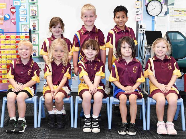 My First Year: Bundaberg Central State School Preps,. Back row from left: Abbigail, Etha, David. Front row from left: Jye, William, Zofia, Lyla. Picture: Patrick Woods.