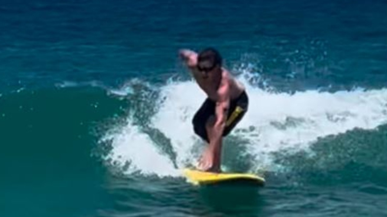 Port Macquarie shark attack victim Kai McKenzie posts to Instagram surfing on one leg.