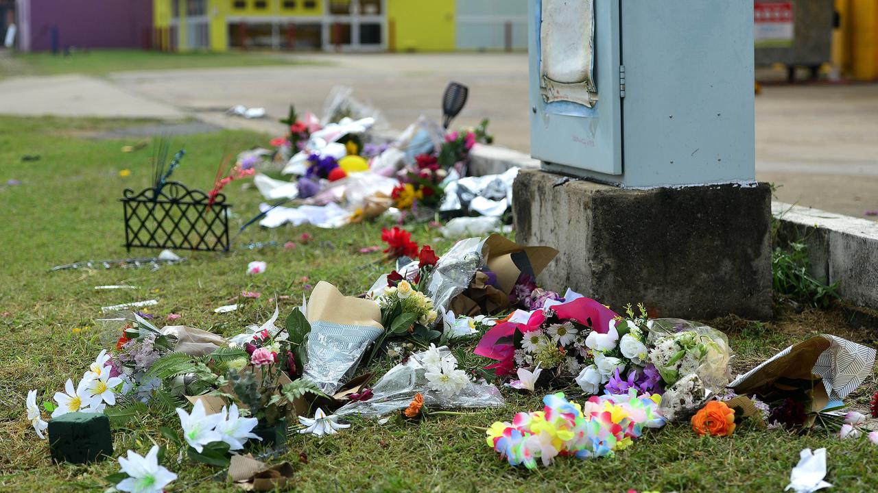 A roadside memorial for four teenagers who died in a car accident last week has suffered extensive damage overnight. PICTURE: MATT TAYLOR.