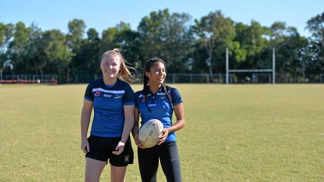 Mackay Magpies' India Macphee and Norths Devil's Jasmine Peters have been selected in the first Female Queensland Academy of Sport Squad. Picture: Madolyn Peters