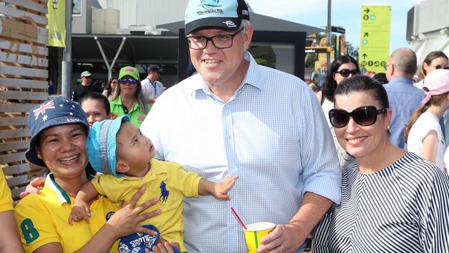 Scott Morrison with his wife Jenny with showgoers at the Royal Easter Show in Sydney in 2019. Picture: Gary Ramage
