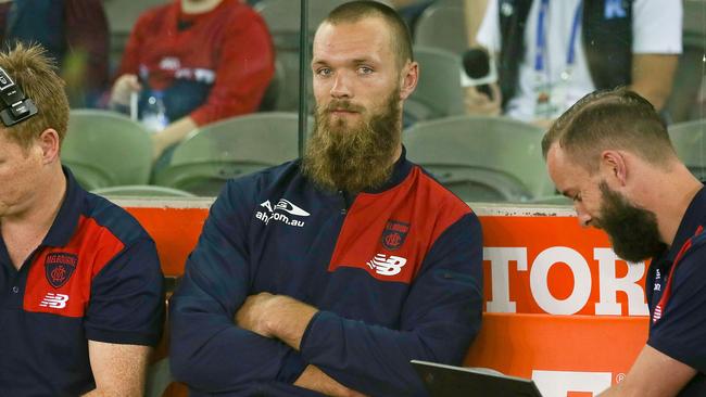 Max Gawn was not impressed with his injury on Saturday. Picture: Getty Images