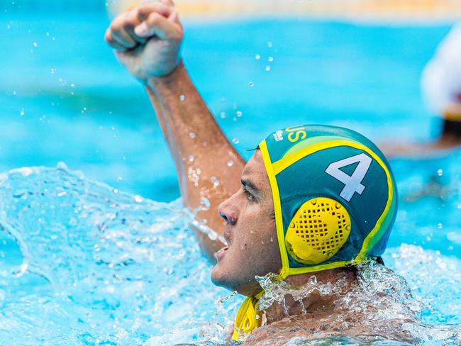 21-07-2019: WK waterpolo: Montenegro v Australia: Gwangju #4 KAYES Joe (AUS) Gwangju South Korea 21/07/2019 Waterpolo M27 MNE - AUS 18th FINA World Aquatics Championships Nambu University Grounds Orange Pictures / Deepbluemedia / Insidefoto