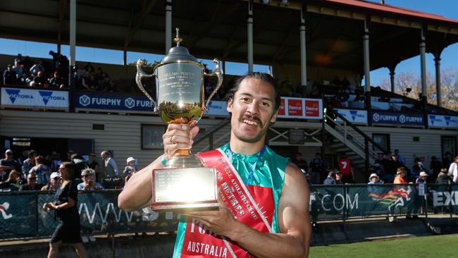 Edward Ware wins the Powercor Stawell Gift. Picture: Luke Hemer/Stawell Gift