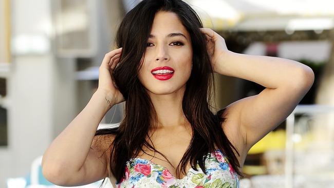 David Jones ambassador Jessica Gomes modelling spring and summer's hottest swimwear at Ivy Pool in Sydney. Picture: John Appleyard