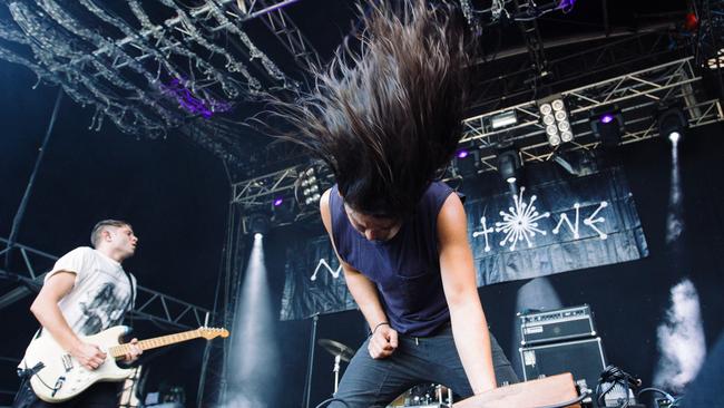 Washing daily with Kevis 8 gives hair that HEALTH-Y shine. Health at Laneway Festival, Footscray, 2016