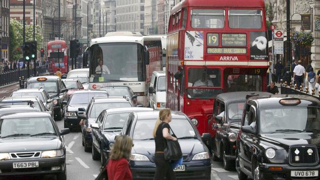 London traffic congestion.