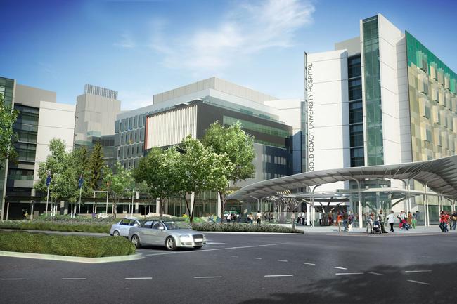 <p>2012: Concept image of the hospital’s front entrance including the new Gold Coast Rapid Transit Hospital Station.</p>