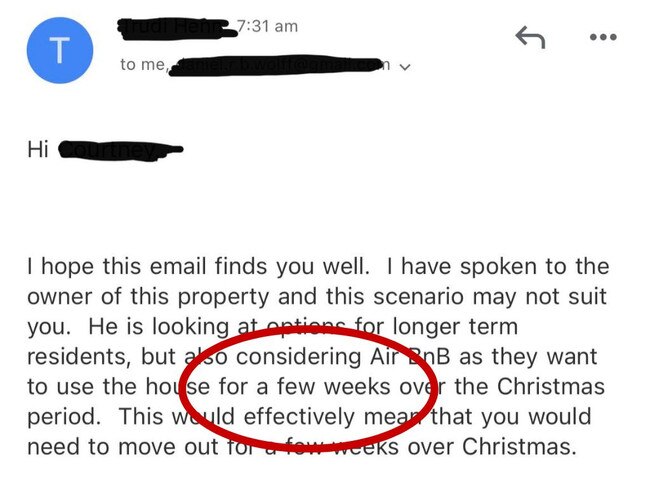 An Aussie renter couldn’t believe the email they recieved after applying for a $650/week property in a coastal town in Victoria.