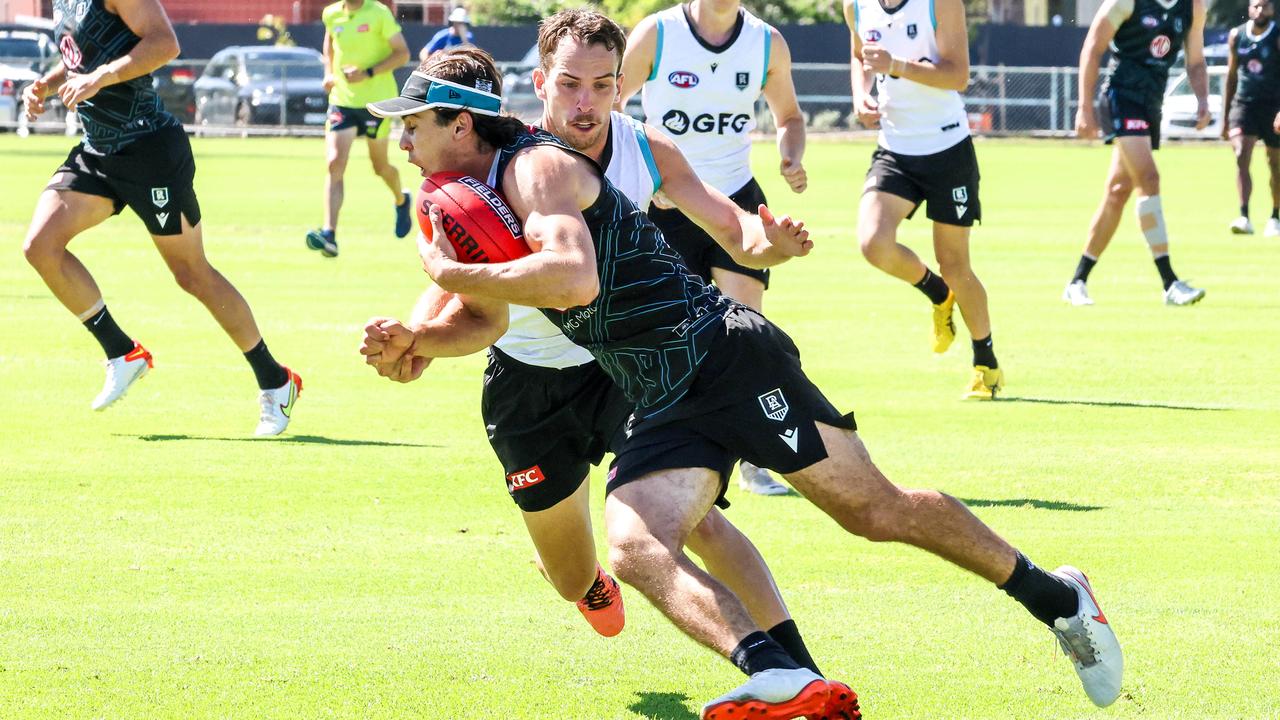 Port Adelaide captain Connor Rozee in pre-season training. Picture: Russell Millard Photography