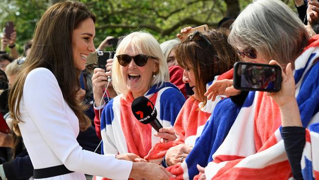 The Princess of Wales meets wellwishers during a walkabout on The Mall. Picture: Toby Melville/WPA Pool/Getty Images