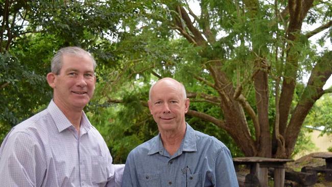 Mick Curran with Bob Fredman at Imbil Labour Day celebrations. Picture: Arthur Gorrie