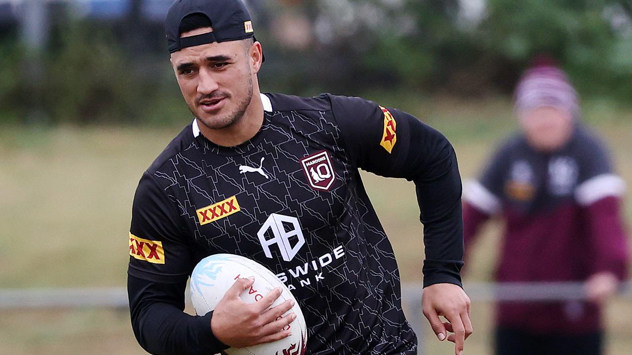 Valentine Holmes said the Maroons’ review session wasn’t ‘nice’. Picture: Nigel Hallett