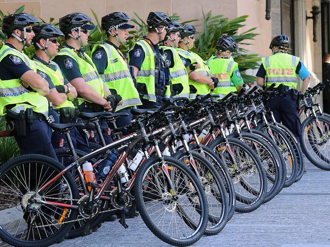 Thousands of extra police are being brought in to patrol the area. Pic: Marc Robertson.