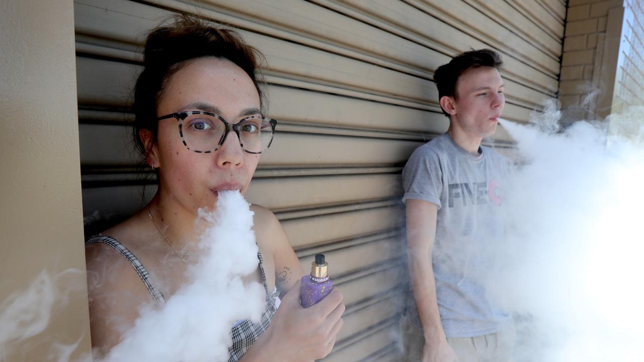 Vapers cab fined for $500 for vaping in public space. Picture: Kelly Barnes 