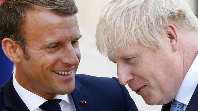 French President Emmanuel Macron and British Prime Minister Boris Johnson, pictured in 2019, are two leaders who have been laid low by COVID-19. Picture: Getty Images