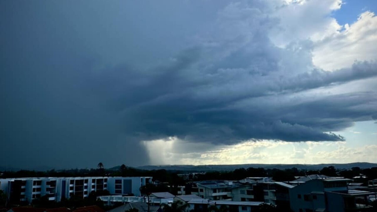 Barbara Edmiston reported small hail at North Buderim, and snapped this photo of the clouds rolling in during the Sunshine Coast storm. Picture: Barbara Edmiston