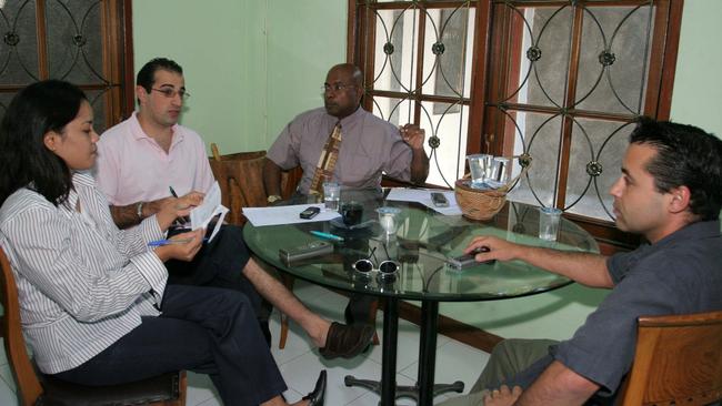 Lili Lubis, Ron Bakir, Vasu Rasiah and Robin Tampoe discuss her case. Picture: Lukman S Bintoro