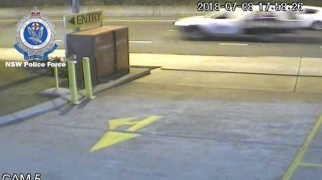 A CCTV image of a white ute involved in an alleged hit and run last in Tweed Heads South in 2018.