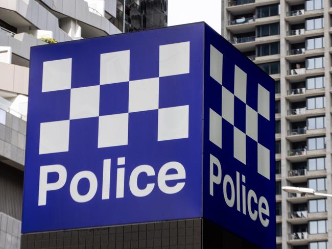 MELBOURNE, AUSTRALIA - NewsWire Photos - 22 AUGUST, 2024: A Victoria Police signage is seen on the streets of Melbourne. Picture: NewsWire / Diego Fedele