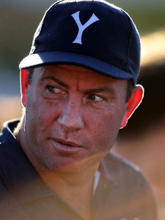 Steve Johnson has coached Yarrawonga for the final time with the Pigeons going down to Wangaratta Rovers in the grand final. Picture: Yuri Kouzmin