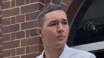 Emillio Martinez, 18, Bonnyrigg Heights, outside Manly Local COurt on Wednesday, January 29, 2025, where he faced  charges of riot and affray over a brawl at Manly on January 6.