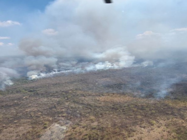 A deliberately lit fire is burning in Litchfield National Park in the Top End. Picture: supplied.