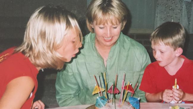 Nell Hawe with her children Kimberly and Henry when they were little.