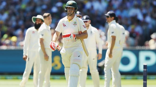 Mitchell Marsh departed for just nine runs on day two of the Boxing Day Test. Picture: Getty Images.