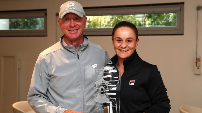 Ashleigh Barty with her first coach Jim Joyce, who taught her how to lose with grace.