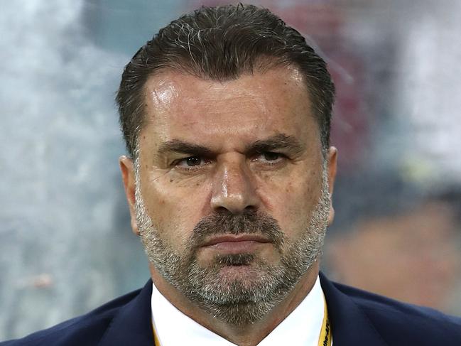 SYDNEY, AUSTRALIA - OCTOBER 10:  Australia Coach Ange Postecoglou looks on during the 2018 FIFA World Cup Asian Playoff match between the Australian Socceroos and Syria at ANZ Stadium on October 10, 2017 in Sydney, Australia.  (Photo by Ryan Pierse/Getty Images)