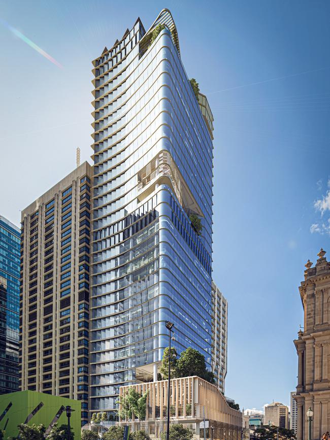 The 81-storey residential plan, above, has been replaced by a 34-storey office and retail tower.