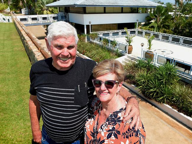 David and Pam Flint outside their Larrakeyah home. Picture Patrina Malone