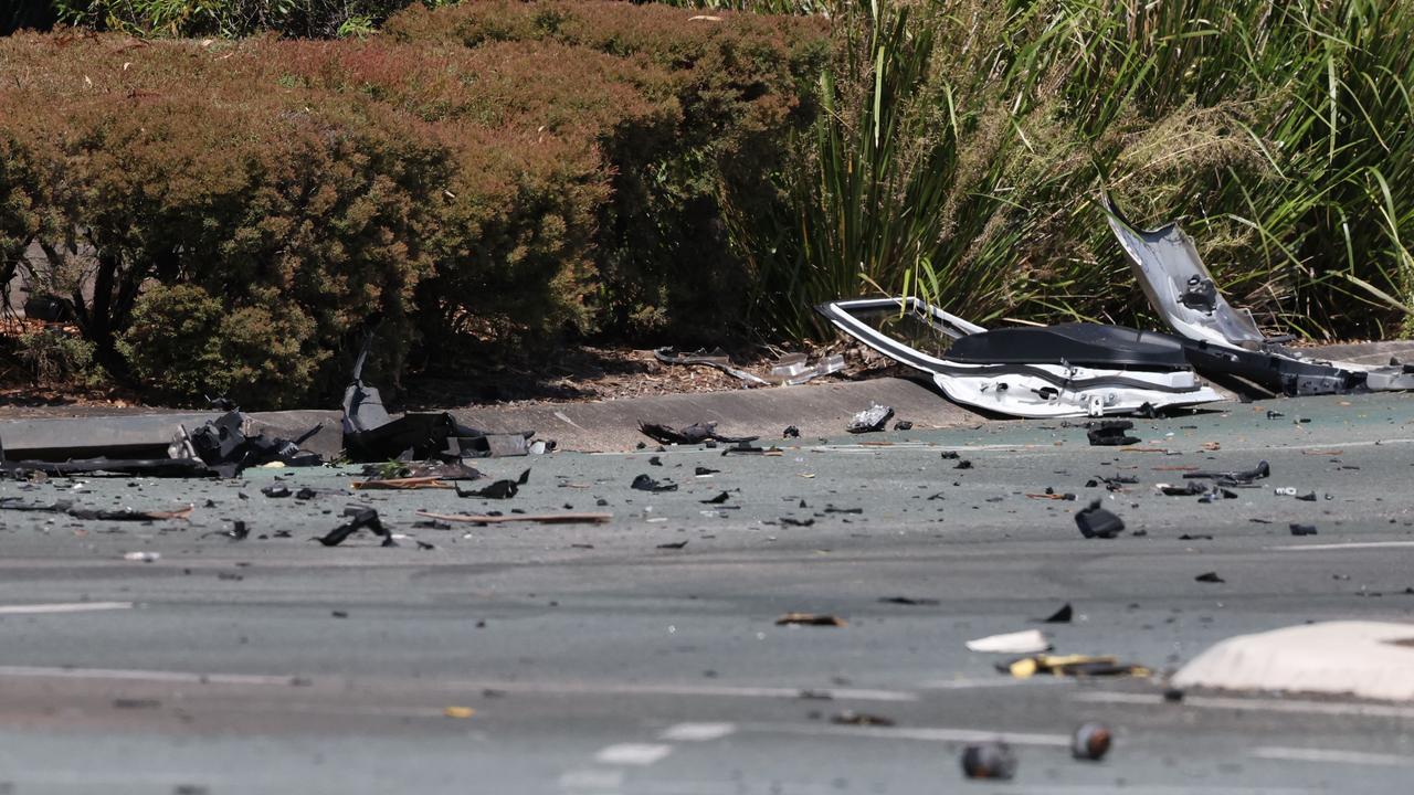 Debris from the crash. Picture Lachie Millard