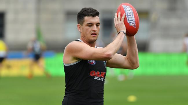 Tom Rockliff has pumped the brakes. AAP Image/David Mariuz.