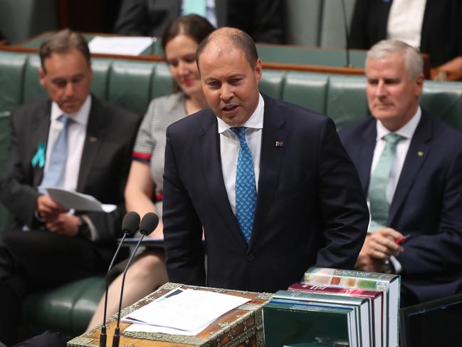 Treasurer Josh Frydenberg brought up Labor’s $5.2 billion blowout because of “weak border policy”. Picture: Kym Smith