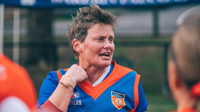 Belinda Bowey will be the first female footballer in history to reach the 400 game milestone when she steps onto the field for the Port Melbourne Colts this Saturday. Picture: Supplied