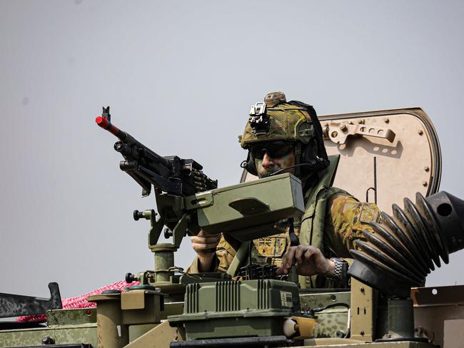 The Australian Defense Force (ADF) and Indonesian Armed Forces (TNI) conducted Exercise Keris Woomera at Banongan Beach, East Java, Indonesia, November 13, 2024. The joint exercise is an amphibious landing exercise involving 2,000 military personnel from both countries, as well as amphibious ships, tanks, aircraft and helicopters. Picture: Agvi Firdaus