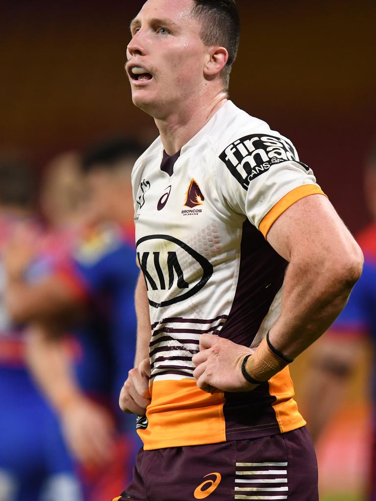 Tyson Gamble looks on after a Knights try. Picture: NRL Photos