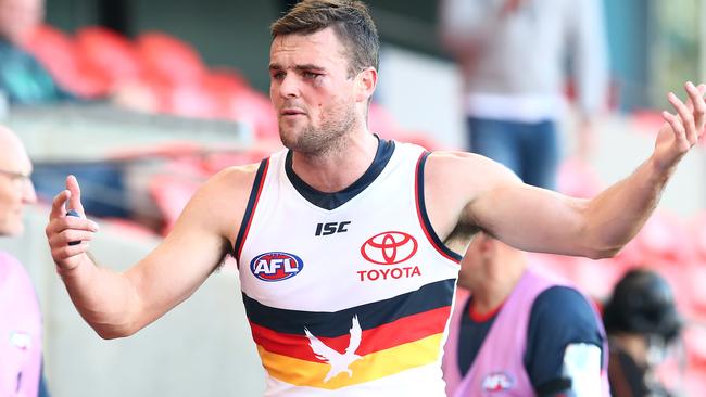 Brad Crouch copped a nasty black eye in the Suns loss. Picture: Getty Images