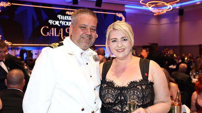 Lieutenant Commander Scott Wheeler and Vanessa Edwards attend the Cairns RSL sub branch annual Thank You For Your Service gala dinner, held at the Pullman International hotel. Picture: Brendan Radke