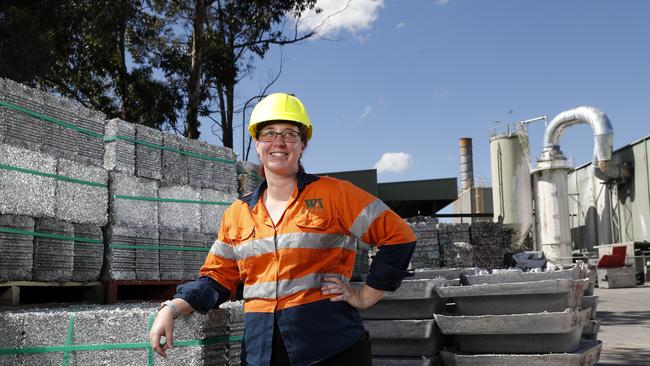 Tara Gould at Weston Aluminium in the Hunter Valley. Weston’s founder Garbis Simonian says his facility has the capacity to recycle most of the nation’s used soft drink cans, to stop them needing to be exported offshore.